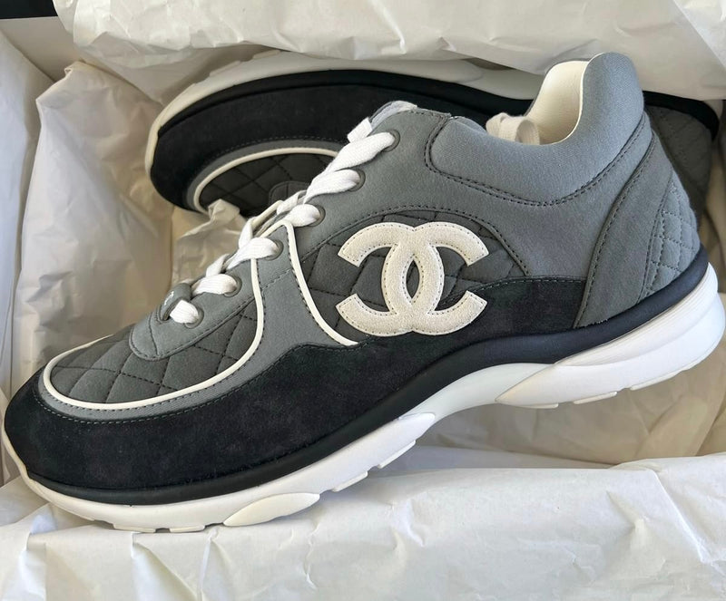 Chanel 22S G38299 black white sneakers runners trainers EU 38-39 EUR sizes  | eBay